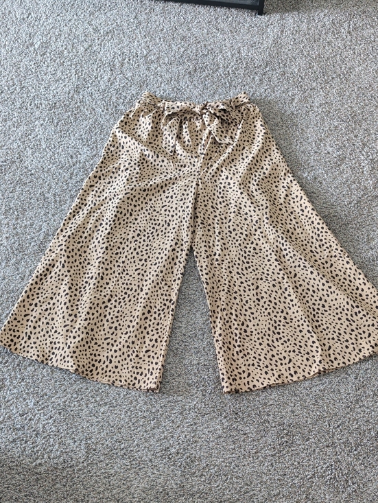 HALARA Pants - HALARA Tan and Black Leopard Print Wide-Leg Pants